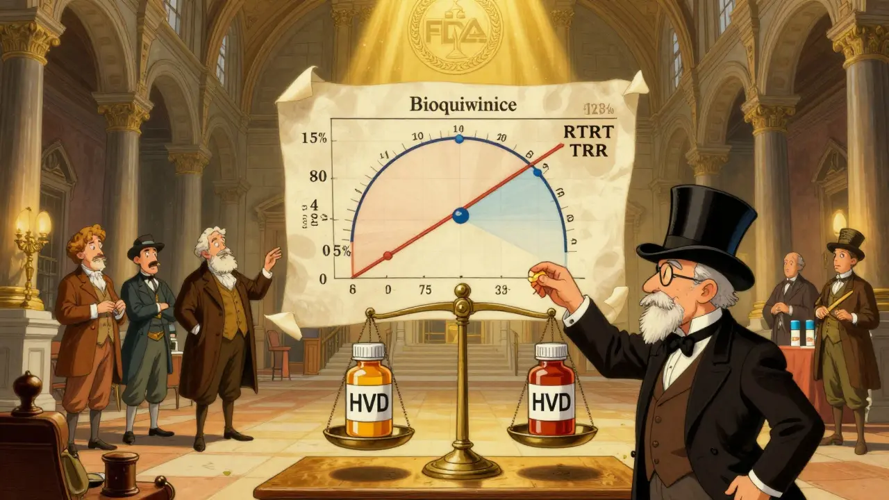 Pharmacologists debating bioequivalence scale with widening range for highly variable drugs under FDA seal.
