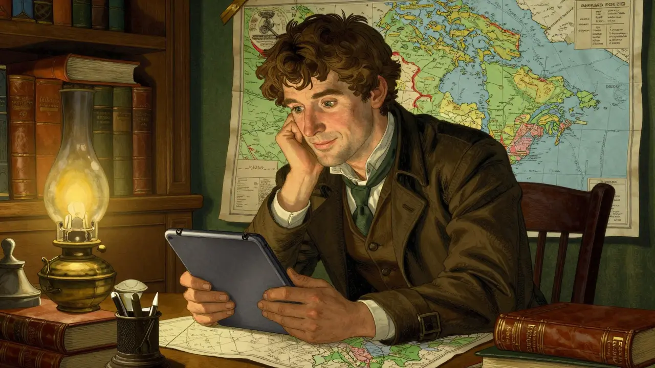 Man researching legitimate online pharmacies using a digital tablet in a classic study